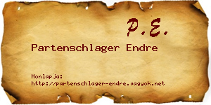 Partenschlager Endre névjegykártya